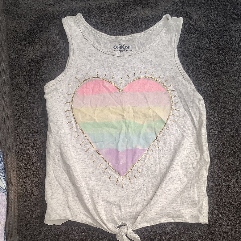 OshKosh B'gosh Kids Rainbow Heart Tank Top - Gray